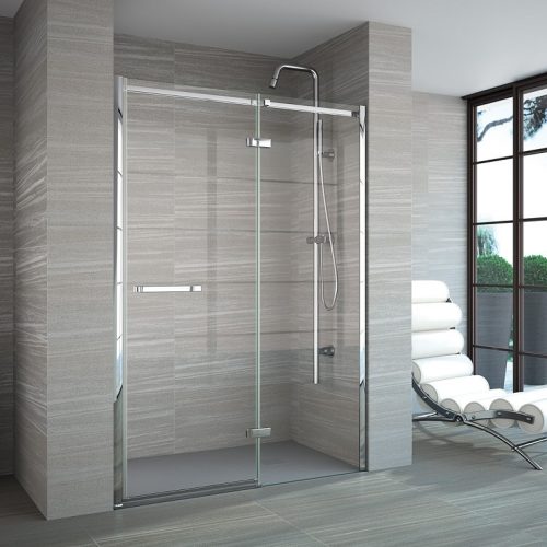 Merlyn 8 Series Frameless Hinge & Inline in a Recess Shower Enclosure
